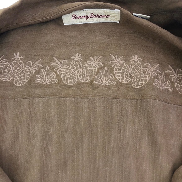 Tommy Bahama Brown Button Up Shirt Silk Size XL - Picture 5 of 5